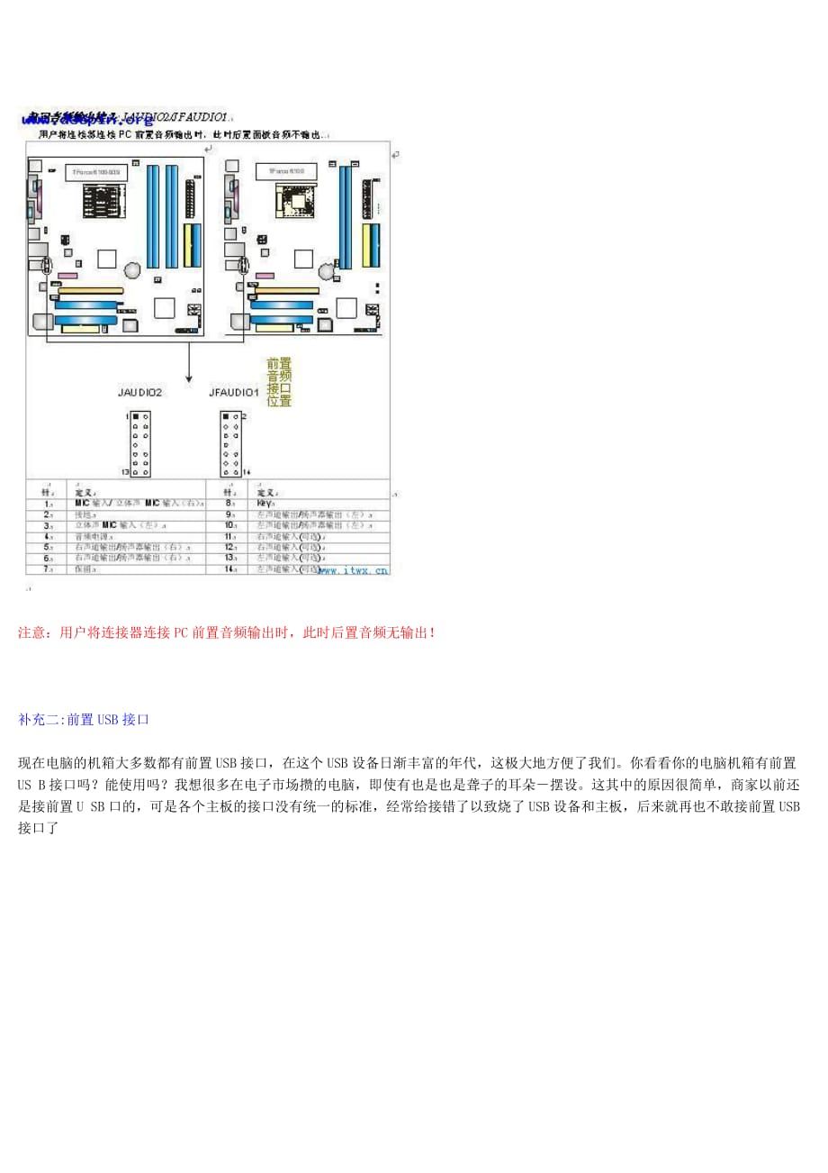 前置音频和USB接口接线方法图解_第4页