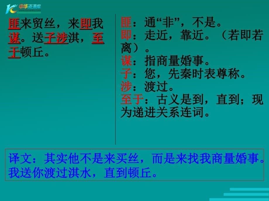 高一语文经典课件：《氓》(新人教版必修2)_第5页