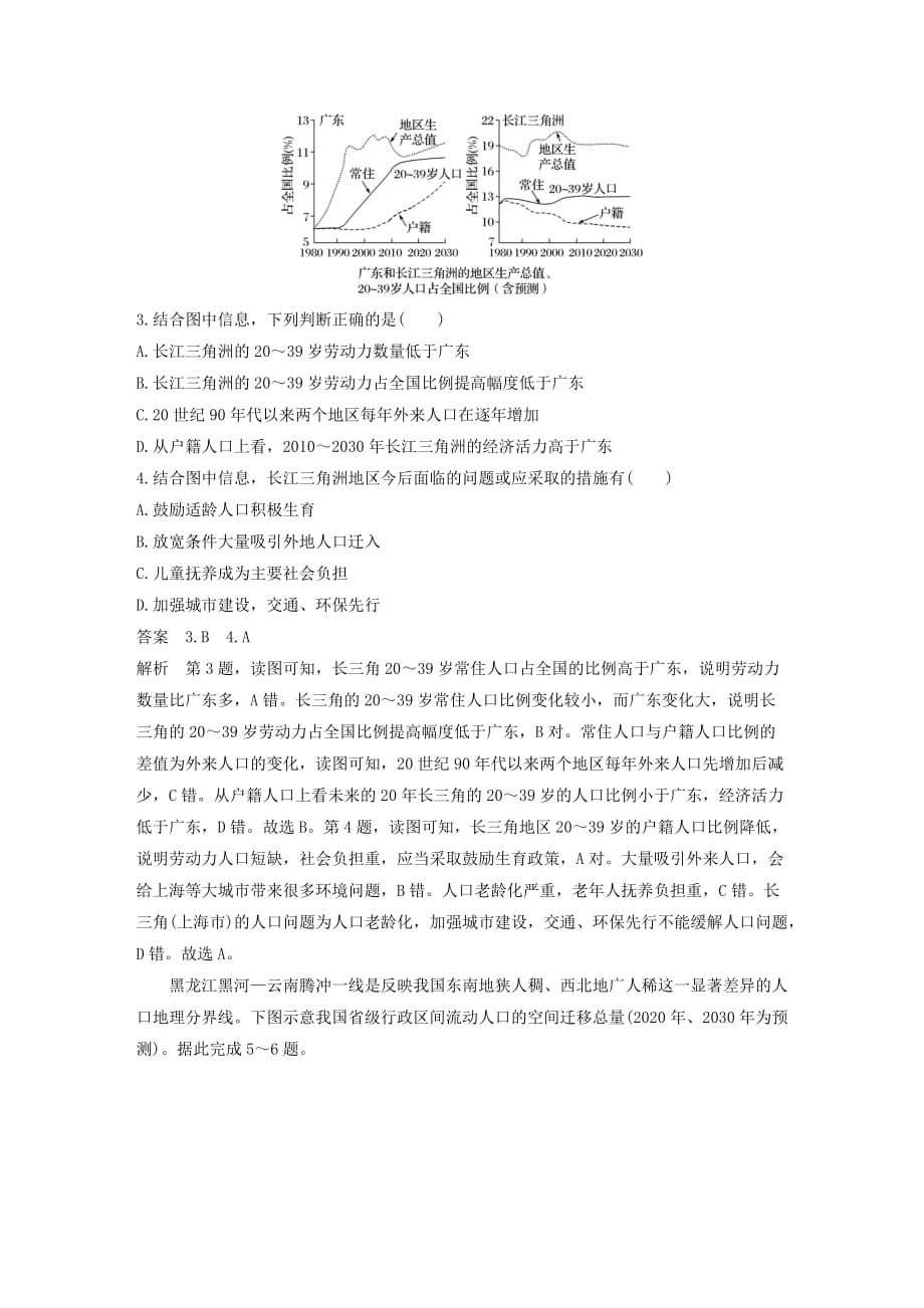 高考地理新导学大一轮复习第二册第二单元城市与地理环境专项突破练5人口和城市讲义（含解析）鲁教版_第2页