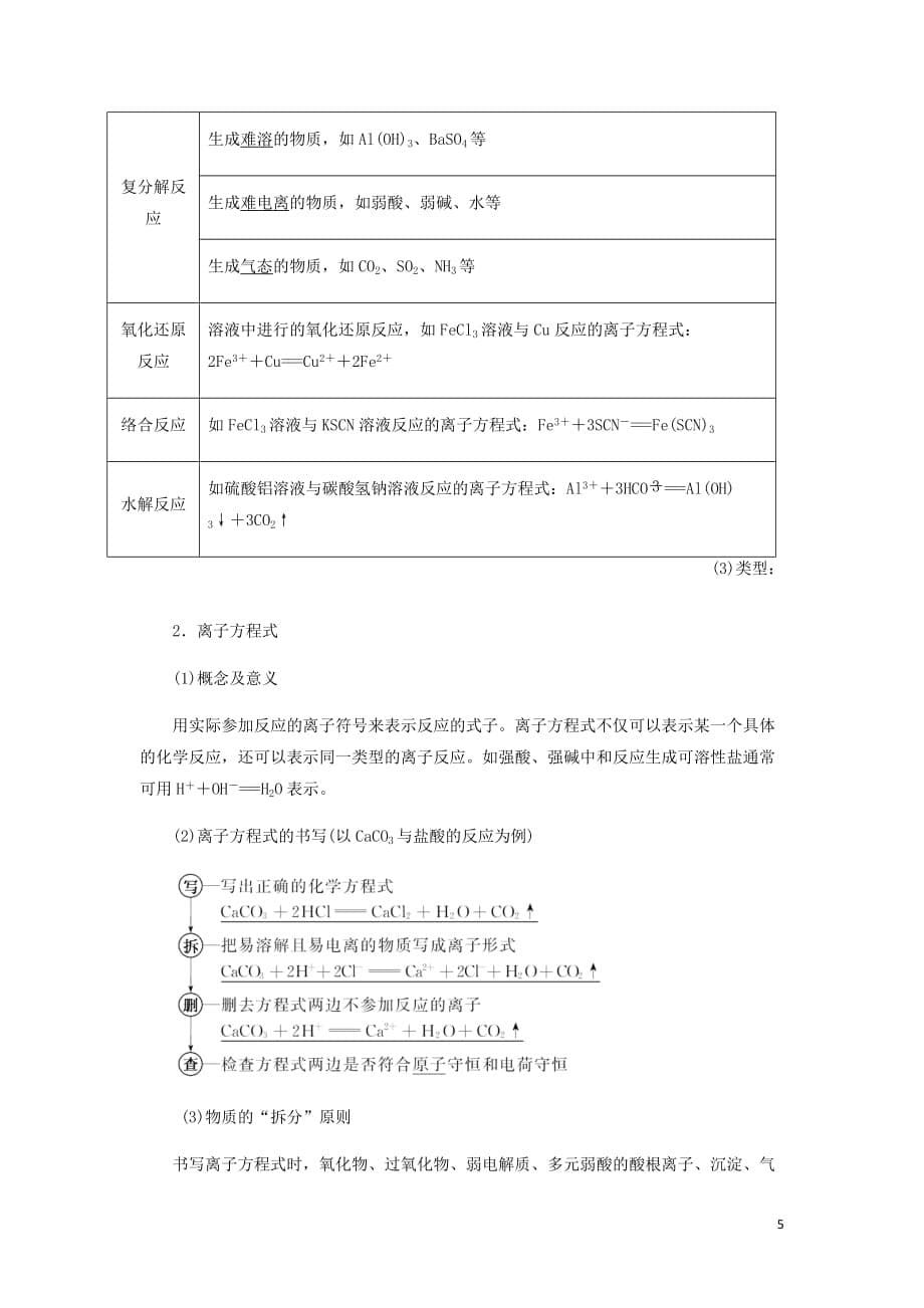 通用高考化学一轮复习第二章第2课时微观探离子1__“离子反应”相关知识全落实讲义含析_第5页