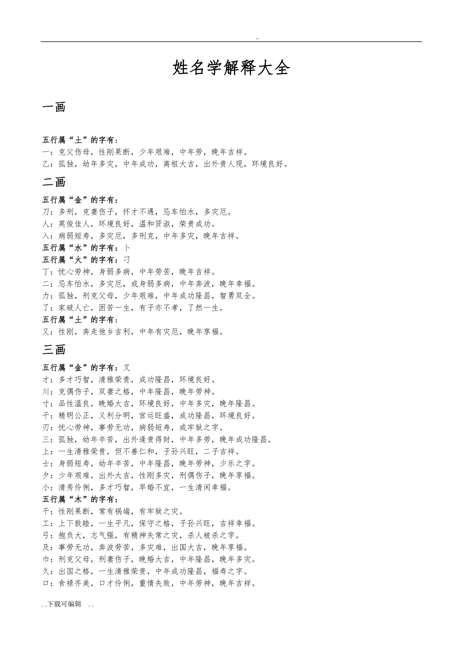 姓名学_单字解释大全_第1页