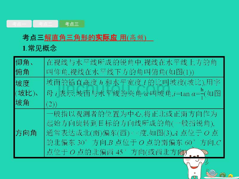 （课标通用）安徽省中考数学总复习第一篇知识方法固基第四单元图形初步与三角形第19讲解直角三角形及其应用课件_第5页