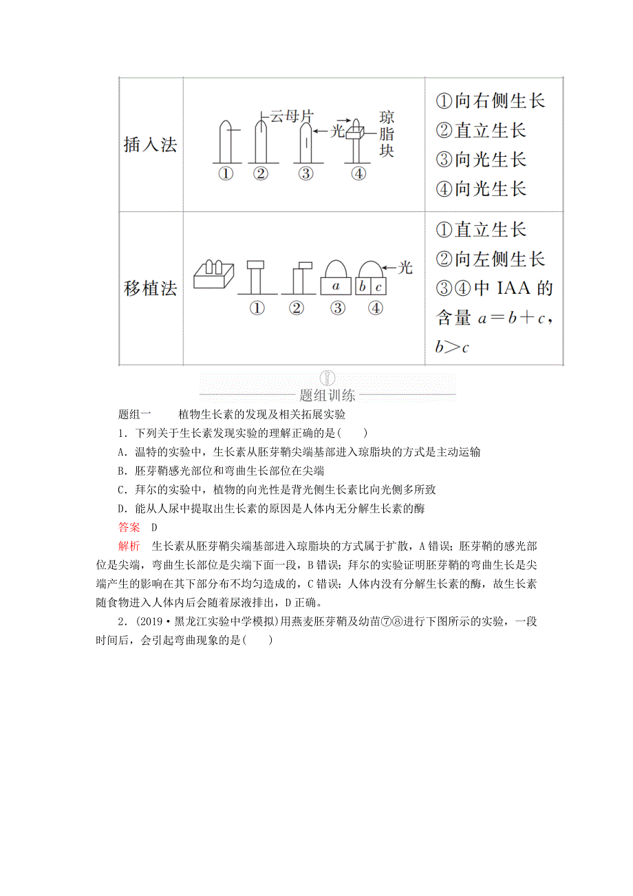 高考生物一轮复习第8单元生命活动的调节第28讲植物激素的调节学案（含解析）（必修3）_第4页