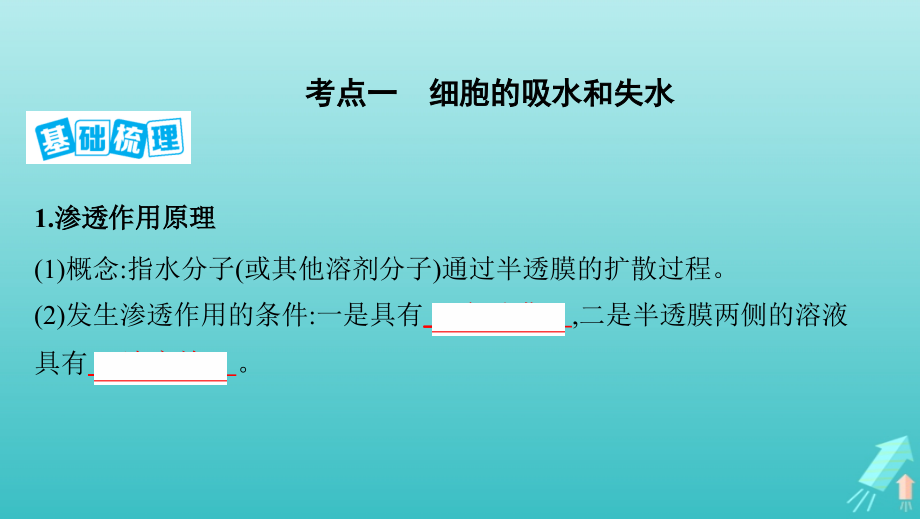 （新高考地区专用版）山东省高考生物新攻略大一轮复习第2单元细胞的基本结构和物质的运输第6讲细胞的物质输入和输出课件_第4页