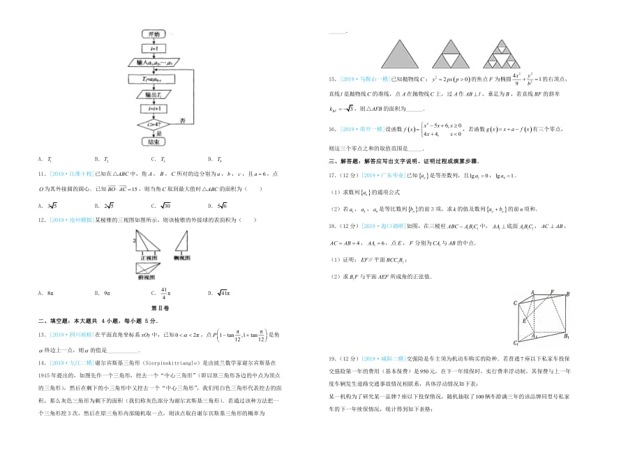 高三数学最新信息卷（九）理_第2页