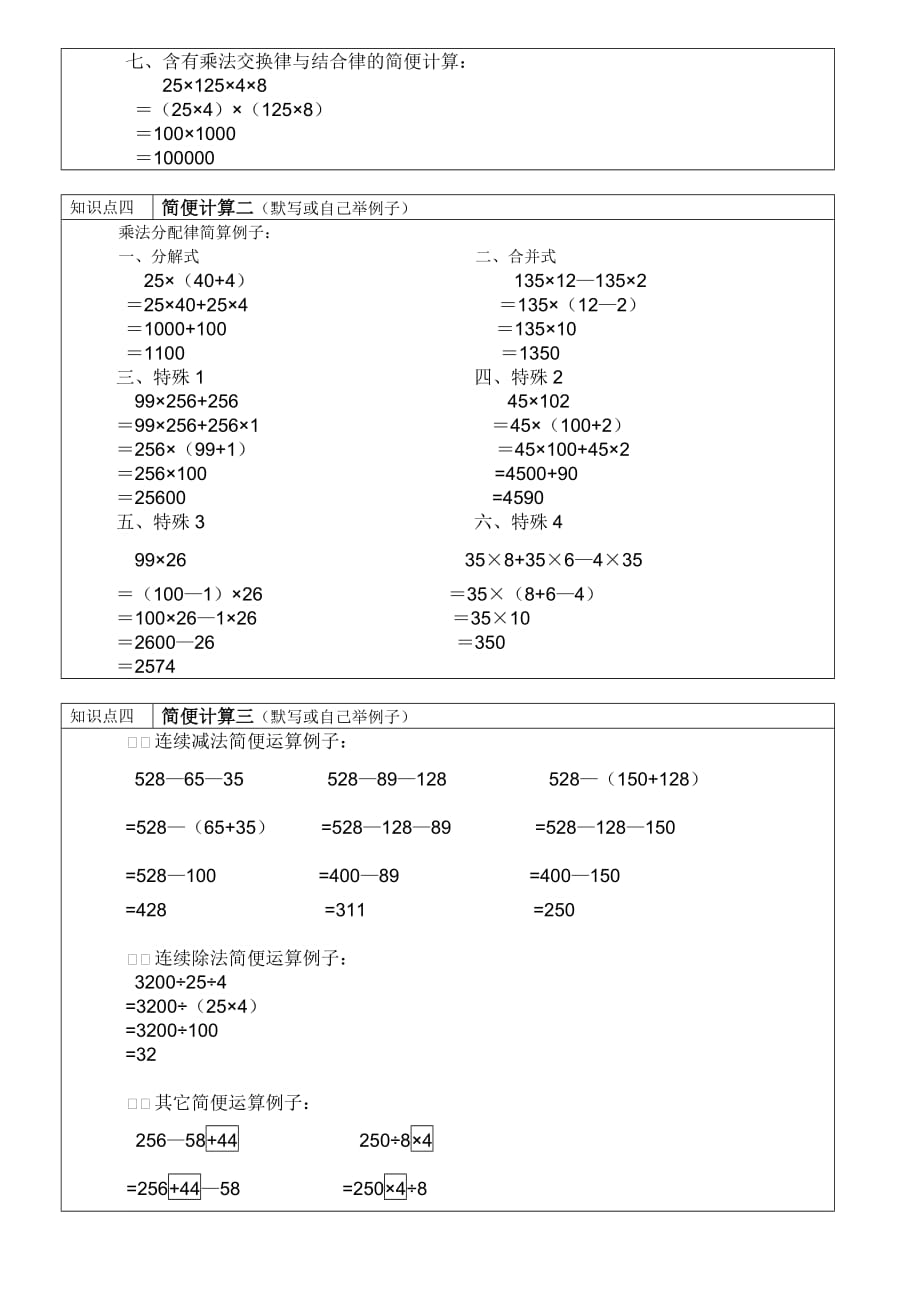 四年级下册数学复习资料整理.doc_第2页