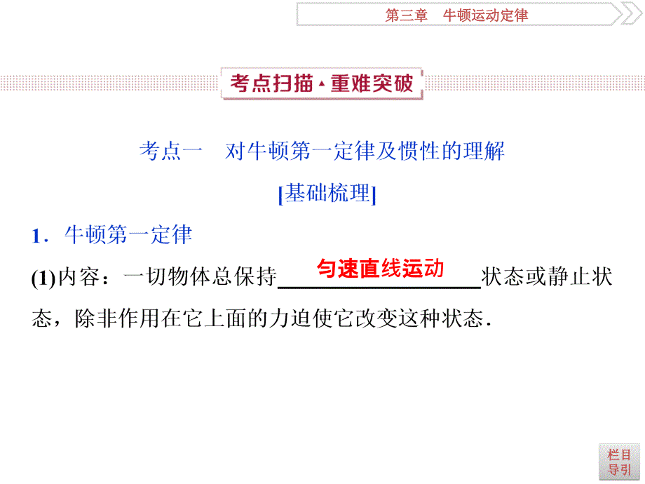 高考物理（人教新课标版）一轮复习课件：第3章 牛顿运动定律 1 第一节_第4页