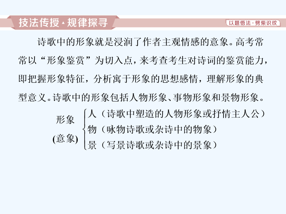 高考语文（江苏专用）新探究大一轮课件：第2部分 专题二 古代诗歌鉴赏3 高考命题点一　鉴赏诗歌的形象_第3页