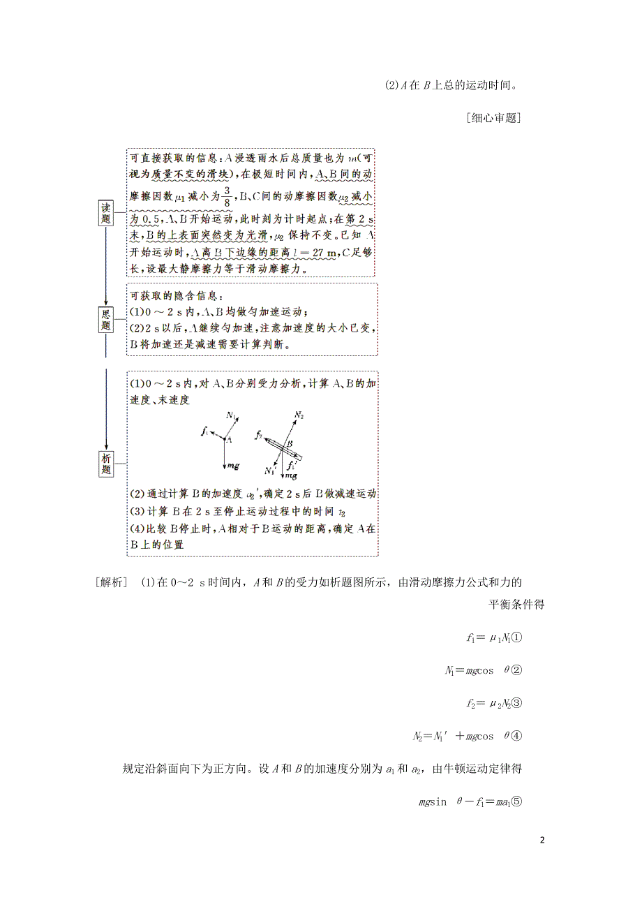 通用高考物理二轮复习第二部分第二板块第3讲技法专题__3步稳物理计算题讲义含析_第2页