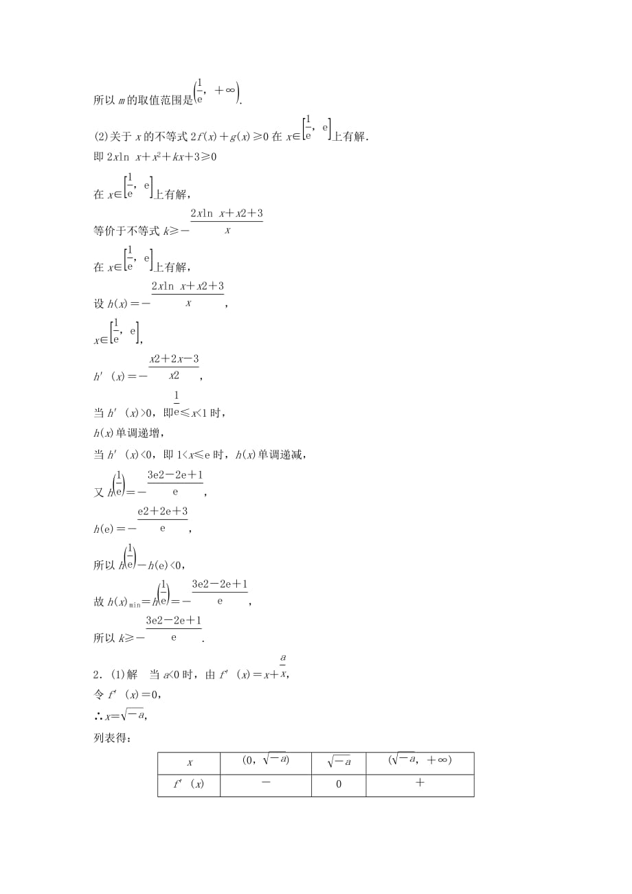 鲁京津琼专用高考数学一轮复习专题3导数及其应用第25练高考大题突破练_导数练习含解析_第2页