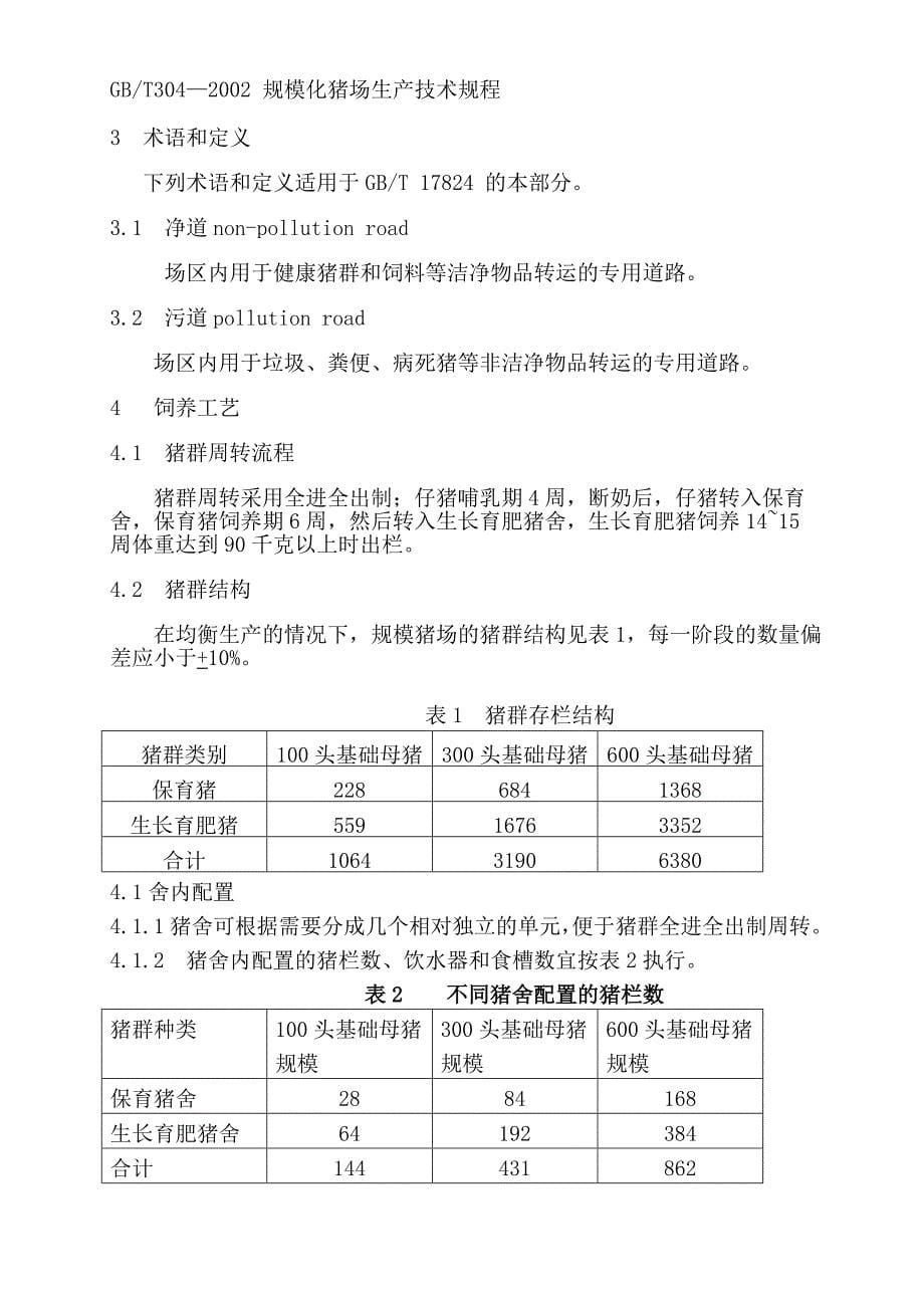 关于猪舍规划建设国家、省及部分地市标准参考_第5页