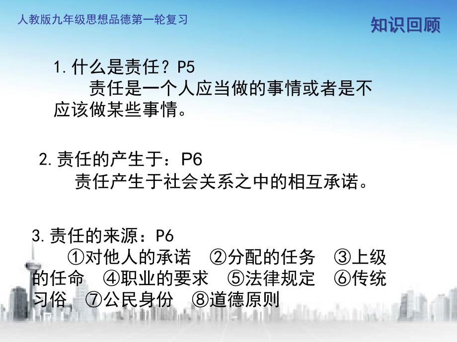 人教版九年级思想品德第一轮复习第一单元承担责任_服务社会.ppt_第2页