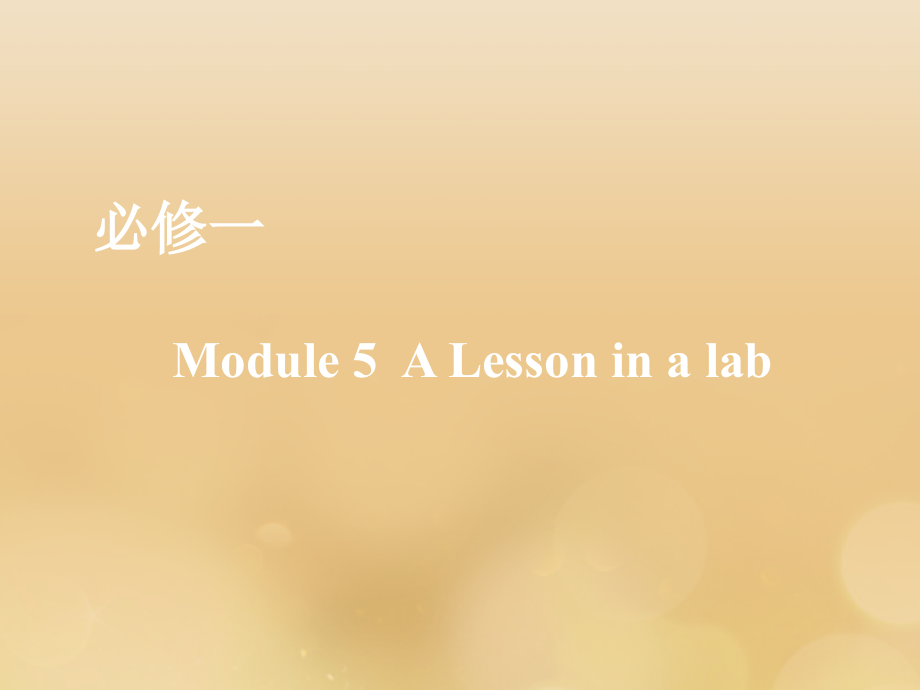 （新课改）高考英语一轮复习Module5ALessoninalab课件外研版必修1_第1页