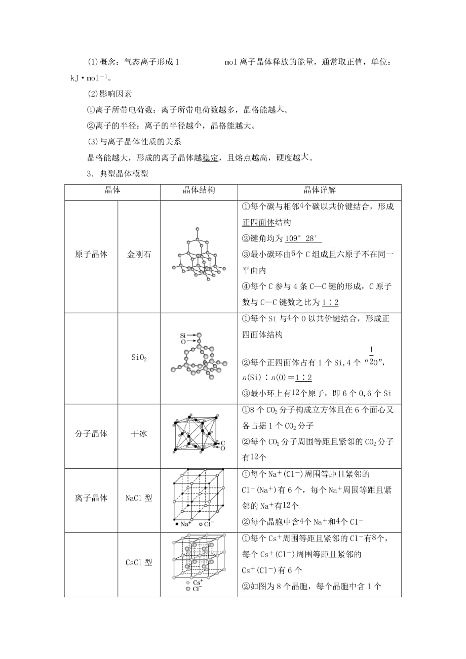 通用版高考化学一轮复习第十一章物质结构与性质11.4教材基础4晶体结构与性质学案含解析_第3页