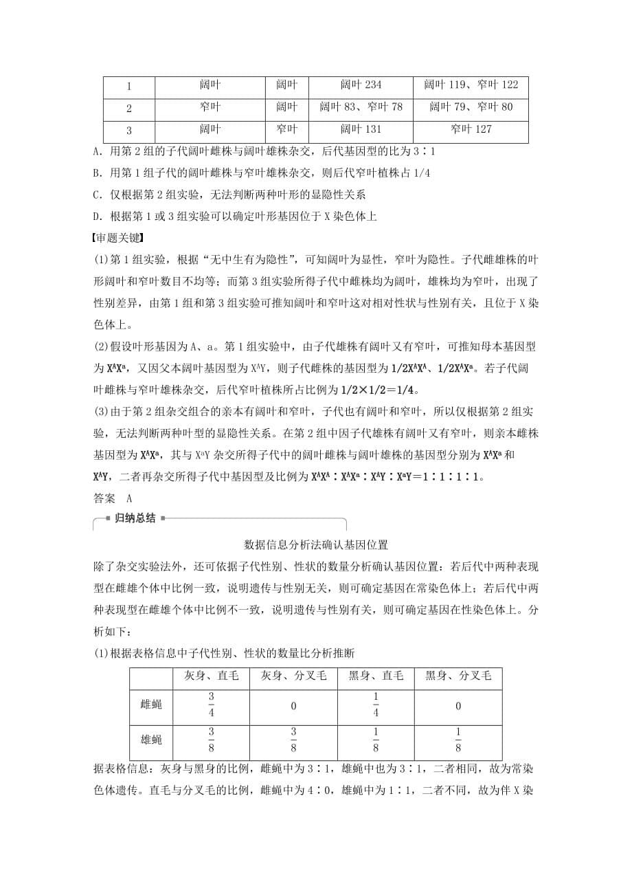 高考生物新导学大一轮复习第六单元遗传信息的传递规律热点题型九基因在染色体的位置判断讲义（含解析）北师大版_第5页