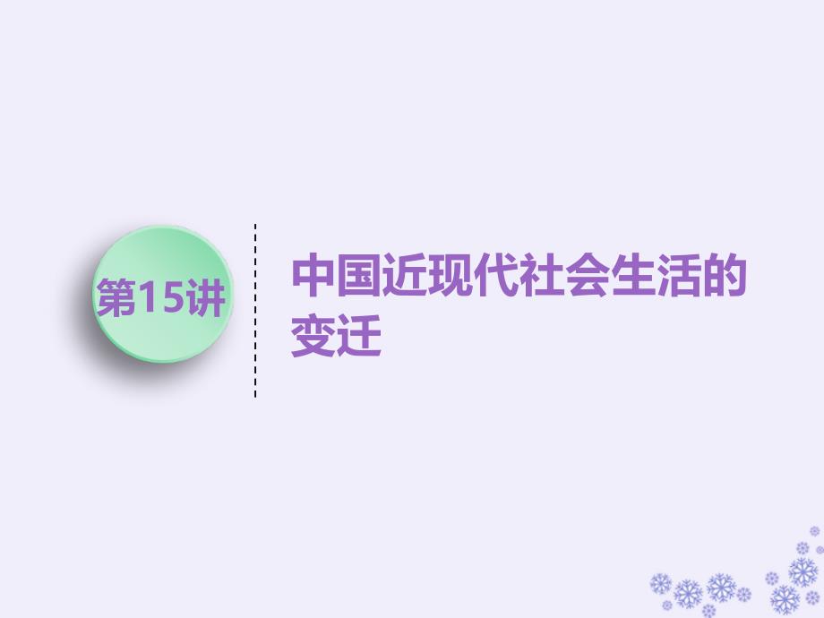 （江苏专版）高考历史一轮复习模块二经济成长历程专题七近代中国资本主义的曲折发展和中国近现代社会生活的变迁第15讲中国近现代社会生活的变迁课件人民版_第1页