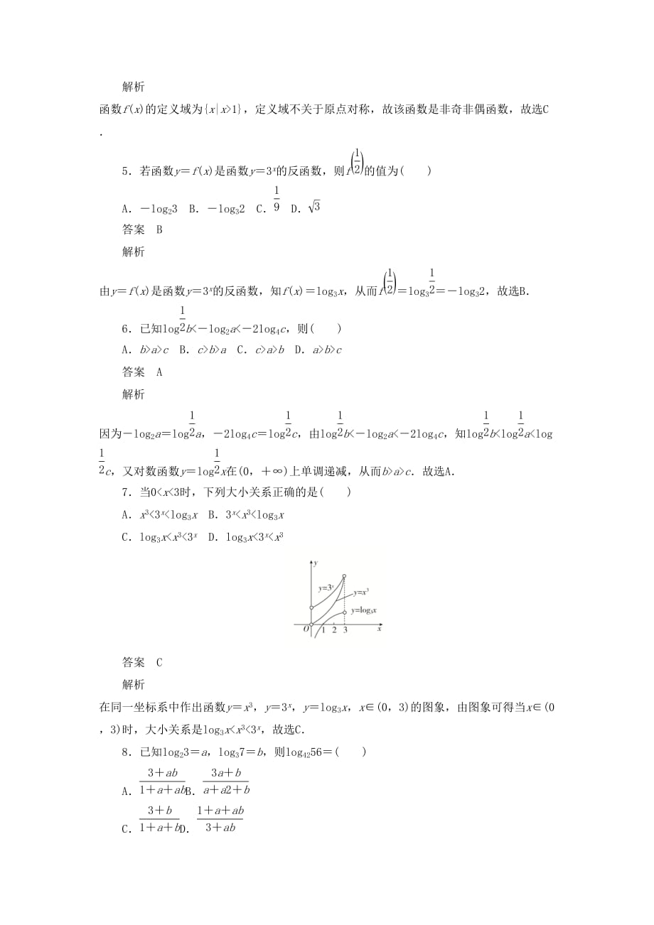 高考数学刷题首选卷第二章函数、导数及其应用考点测试10对数与对数函数文（含解析）_第2页