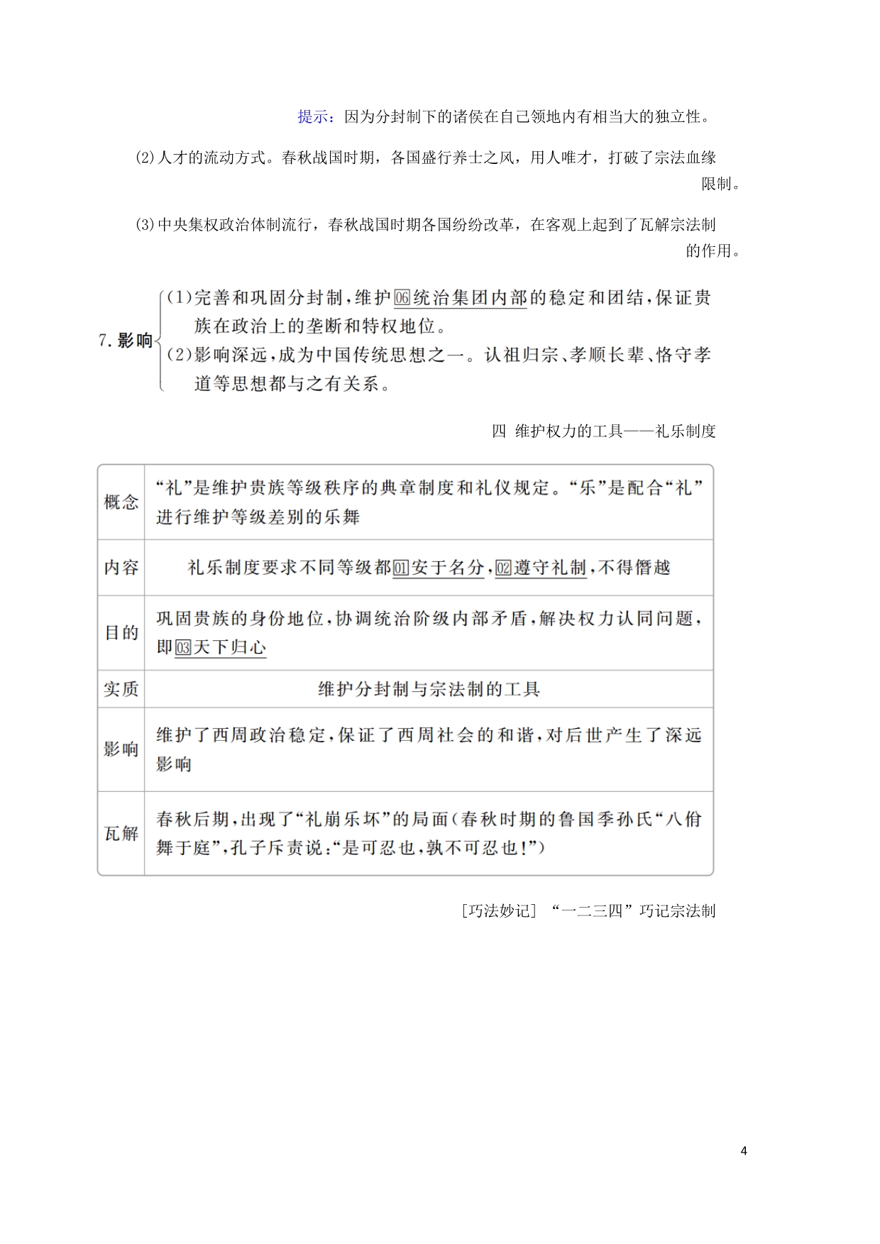 通史高考历史一轮复习第一部分第一单元古代中华文明的起源与奠基__先秦第1讲先秦时期的政治学案含解析人民_第4页