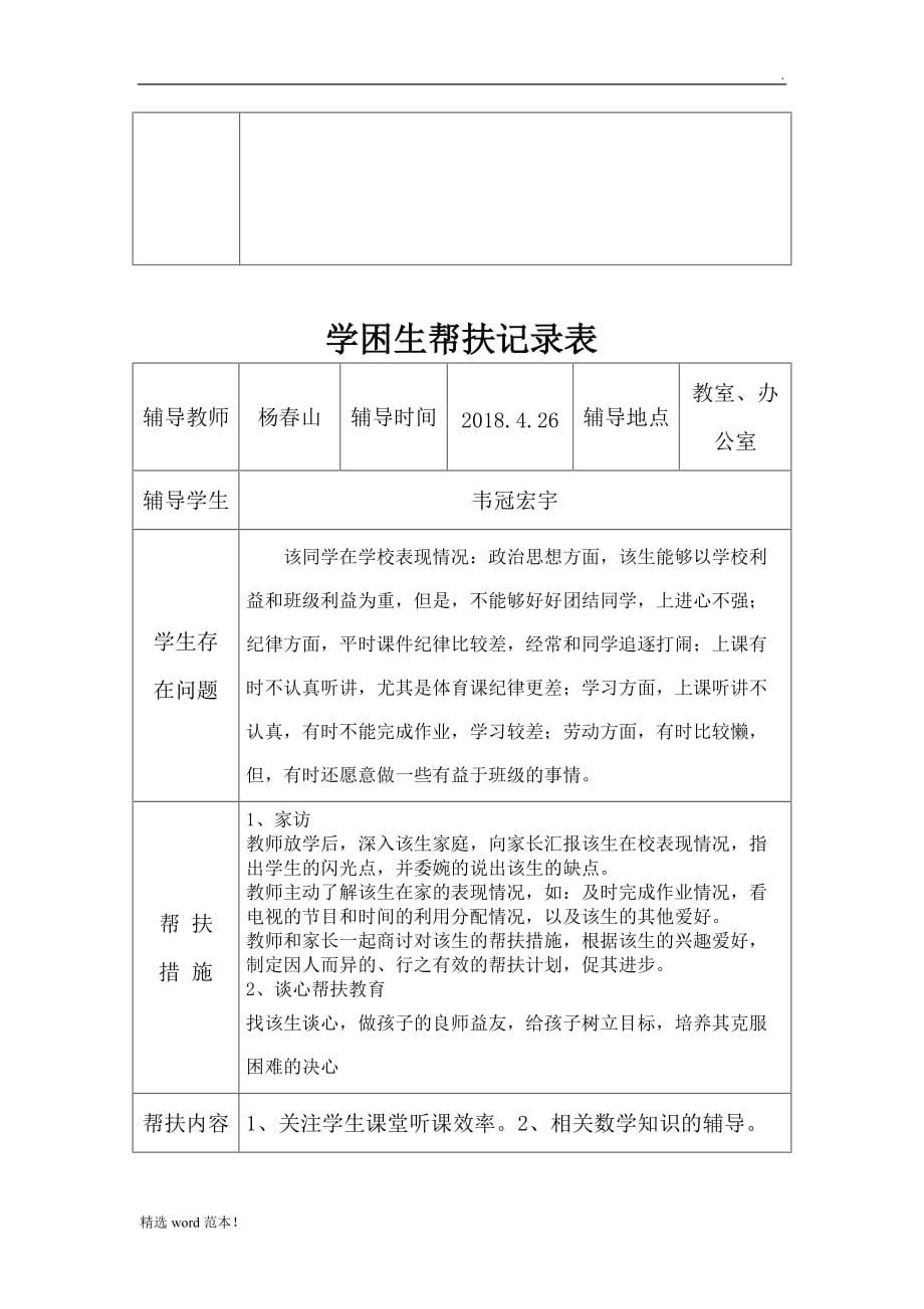 一最新版学困生帮扶记录表.doc_第4页