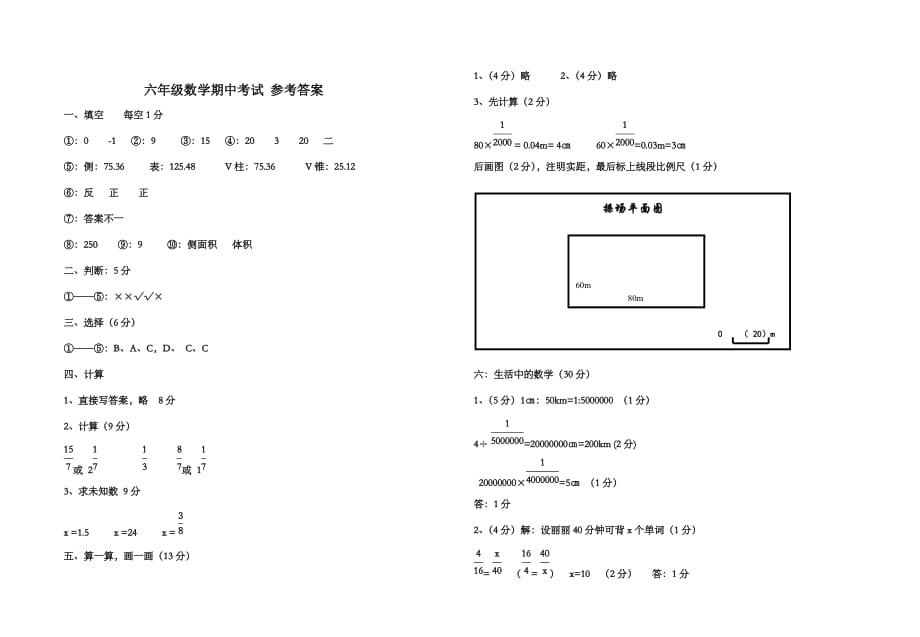 苏教版六年级下册数学期中检测过关试卷哦 (2)_第4页