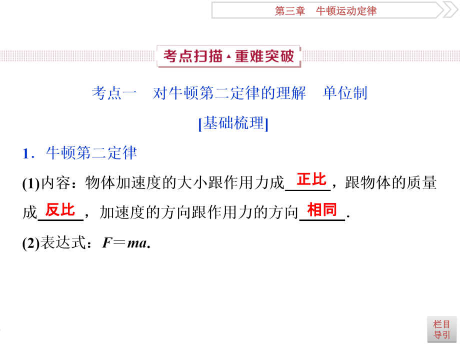 高考物理（人教新课标版）一轮复习课件：第3章 牛顿运动定律 2 第二节_第2页