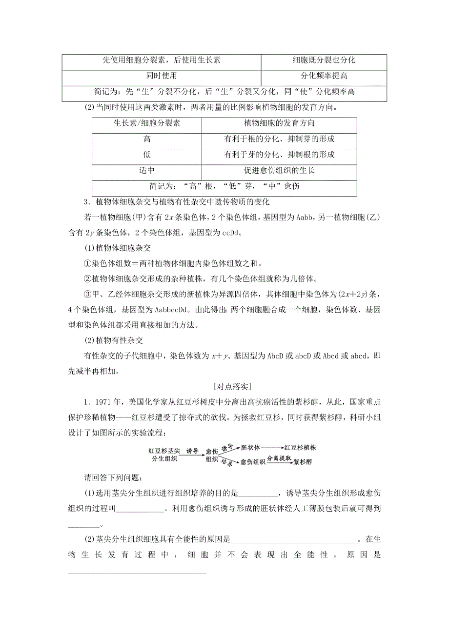 通用版高考生物一轮复习第十三单元第二讲细胞工程学案含解析_第3页