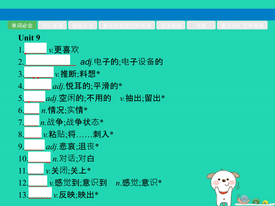 （课标通用）安徽省中考英语总复习第五部分九全第19课时Unit9_10课件_第2页