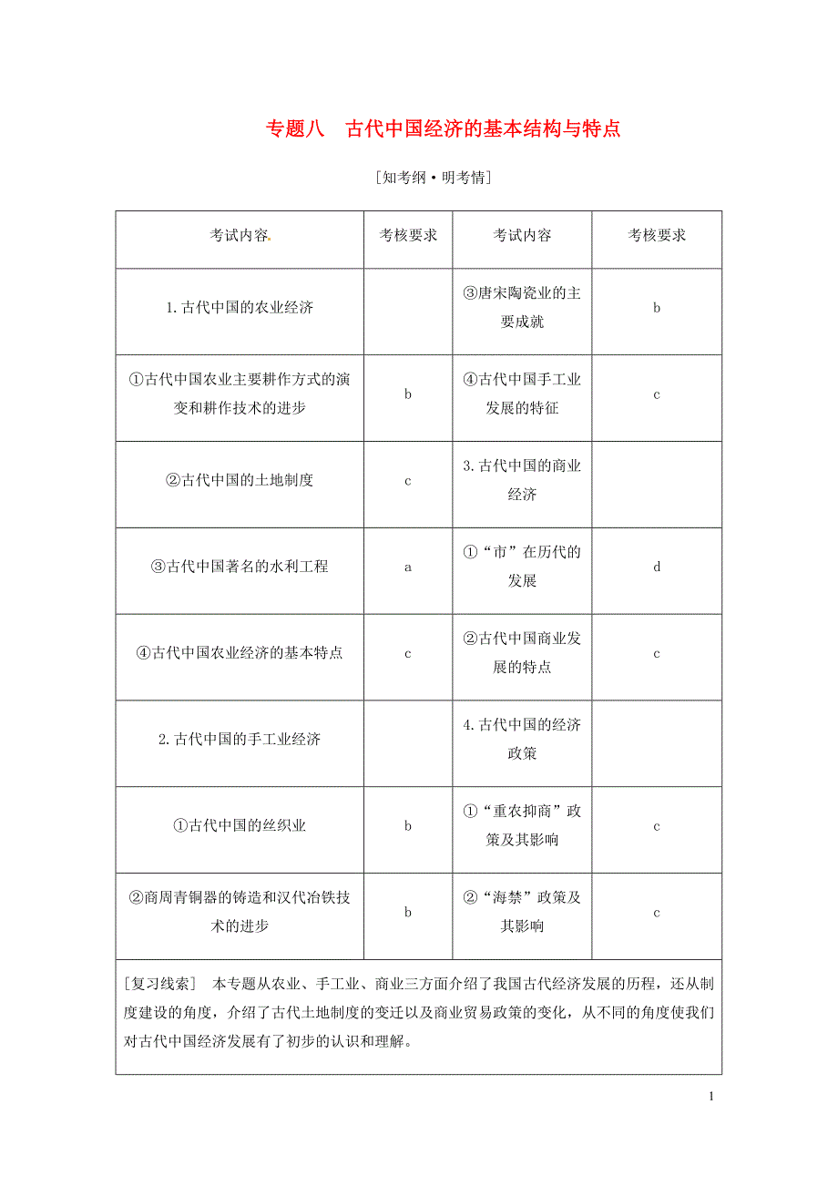 浙江鸭高考历史学业水平考试专题八古代中国经济的基本结构与特点第21讲古代中国的商业和经济政策含解析_第1页