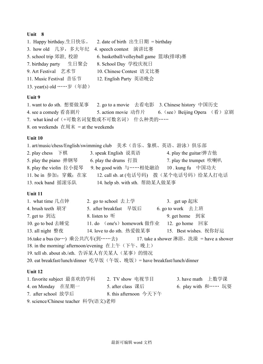 人教版七年级上册英语期末复习题完整版本.doc_第2页