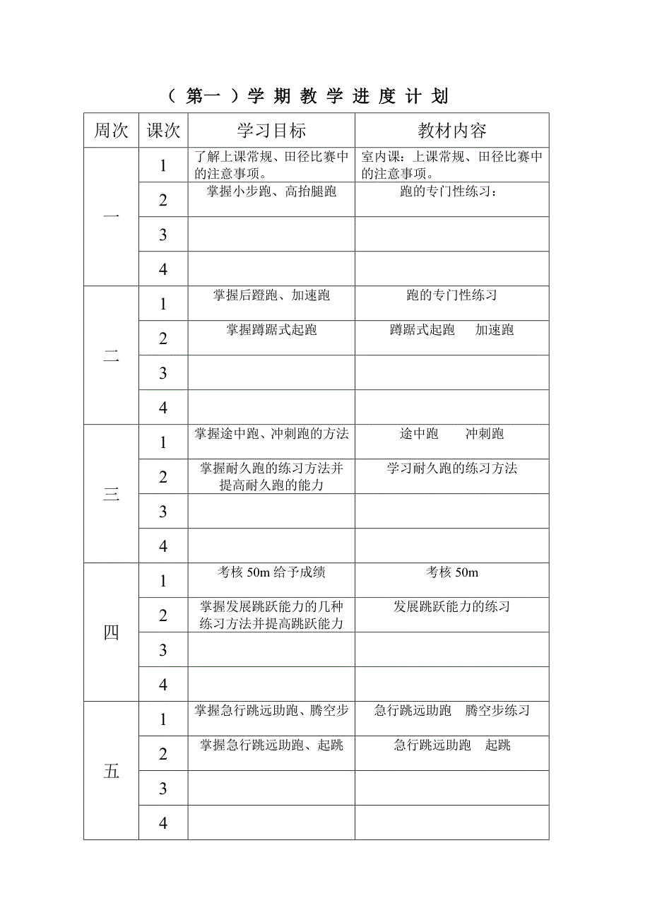 高一年级第一学期体育与健康教案_第3页