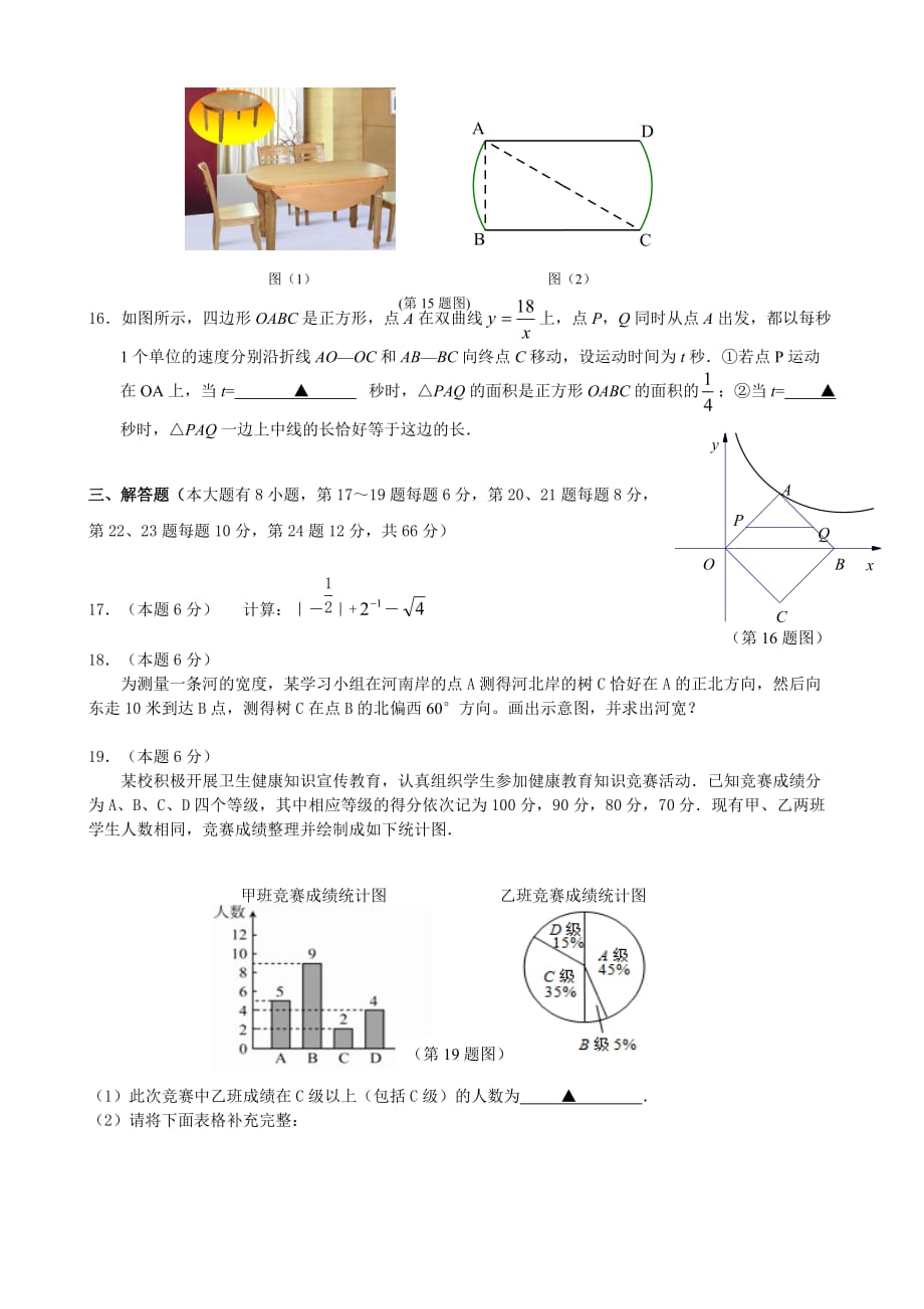 舟山市普陀区2014年初中毕业生学业考试适应性考试.doc_第3页