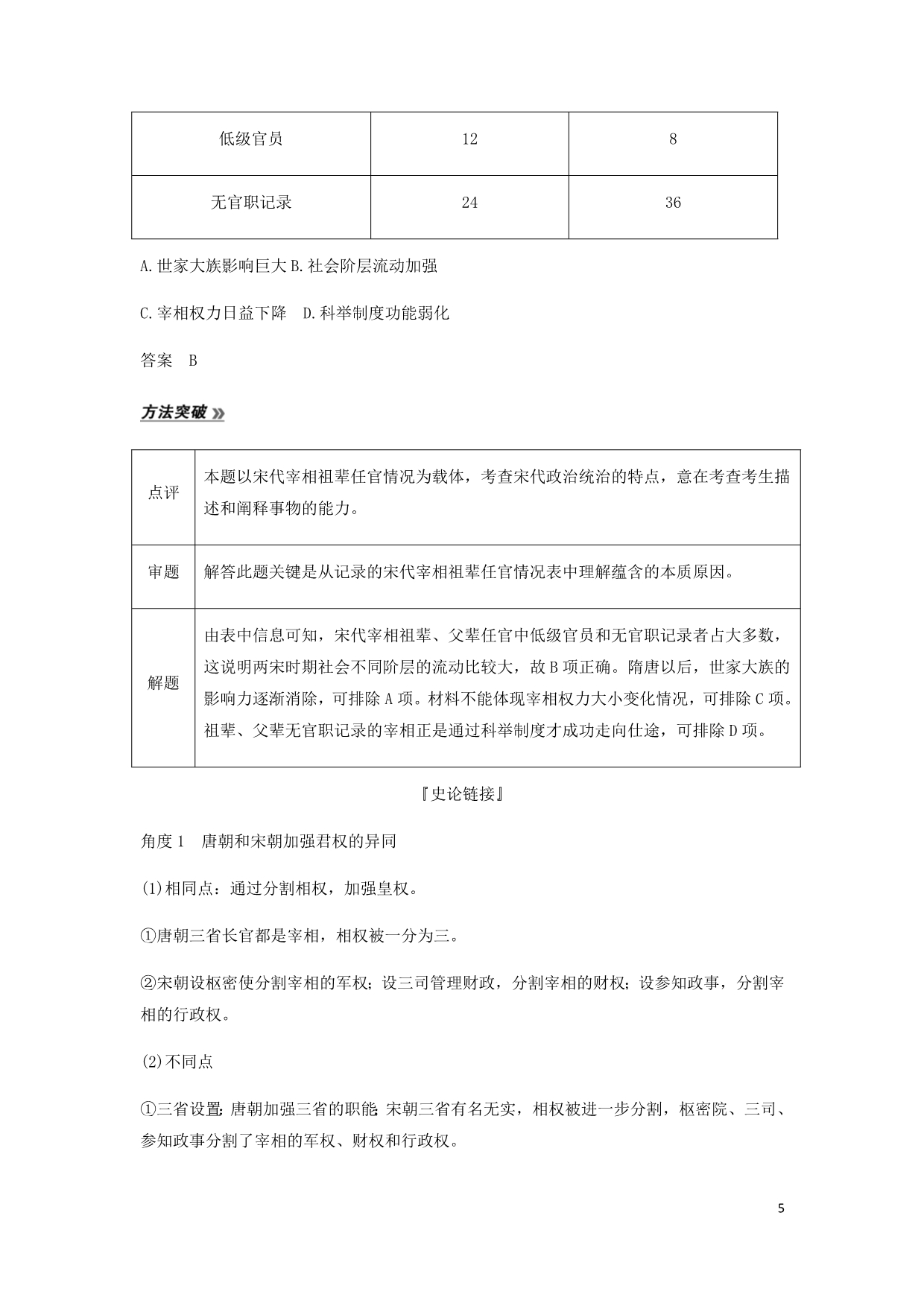 通史高考历史一轮复习阶段四古代中华文明的成熟与鼎盛__宋元课时1宋元时期的政治制学案含解析岳麓_第5页