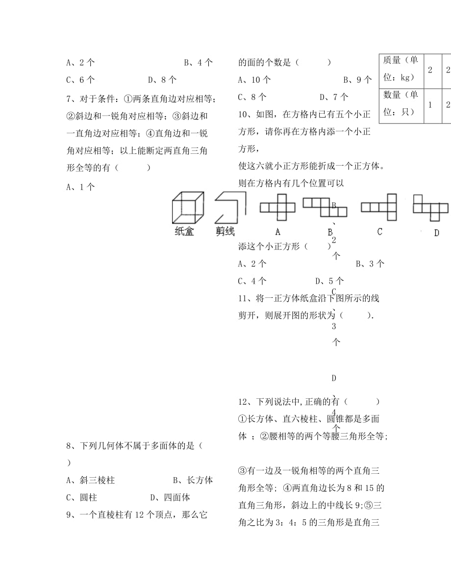 初级中学2020学年八年级上期中考试试卷--数学_第2页