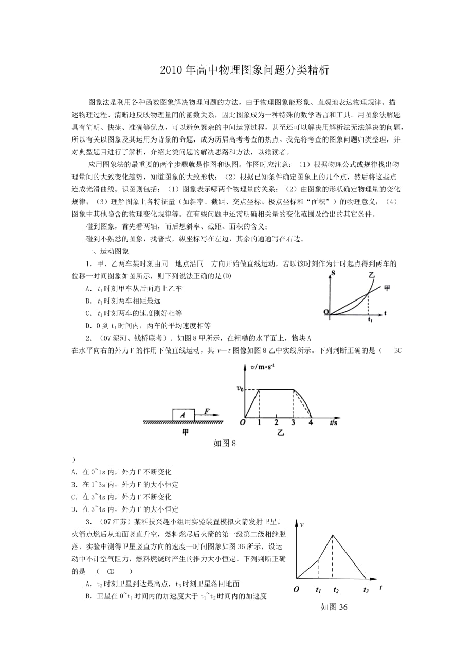 2010年高中物理图象问题分类精析.doc_第1页