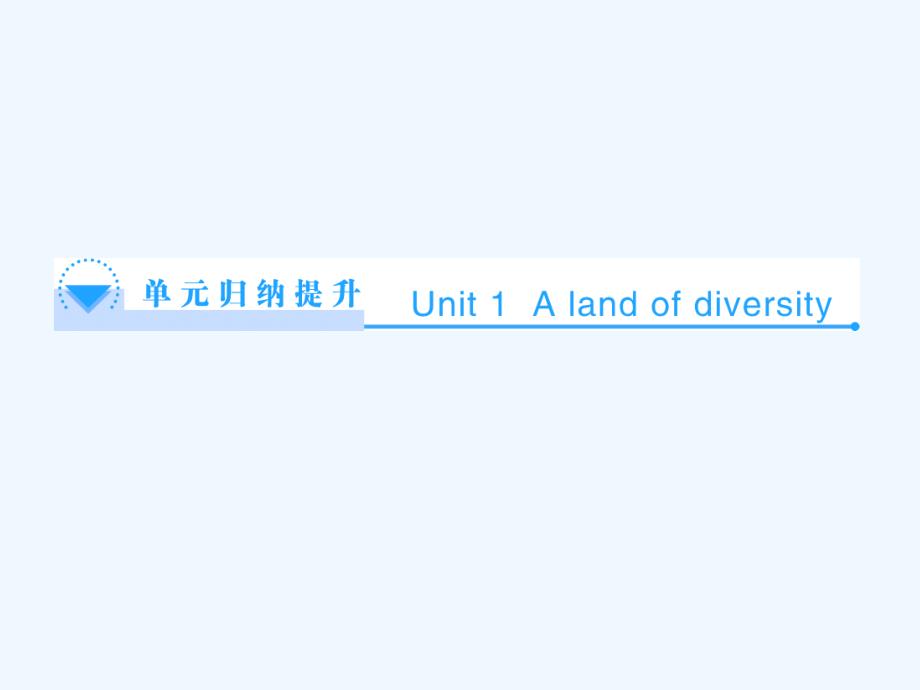 人教版高中英语选修8 Unit 1《A land of diversity》ppt单元归纳提升课件_第1页