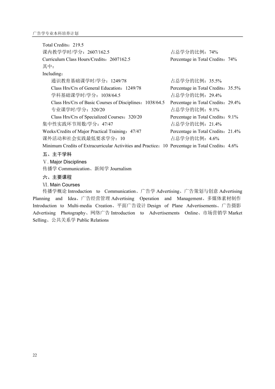 （广告传媒）广告学专业本科培养计划_第2页