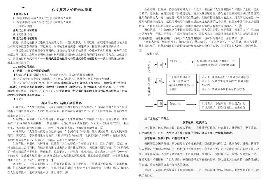 作文复习论证结构学案.doc_第1页