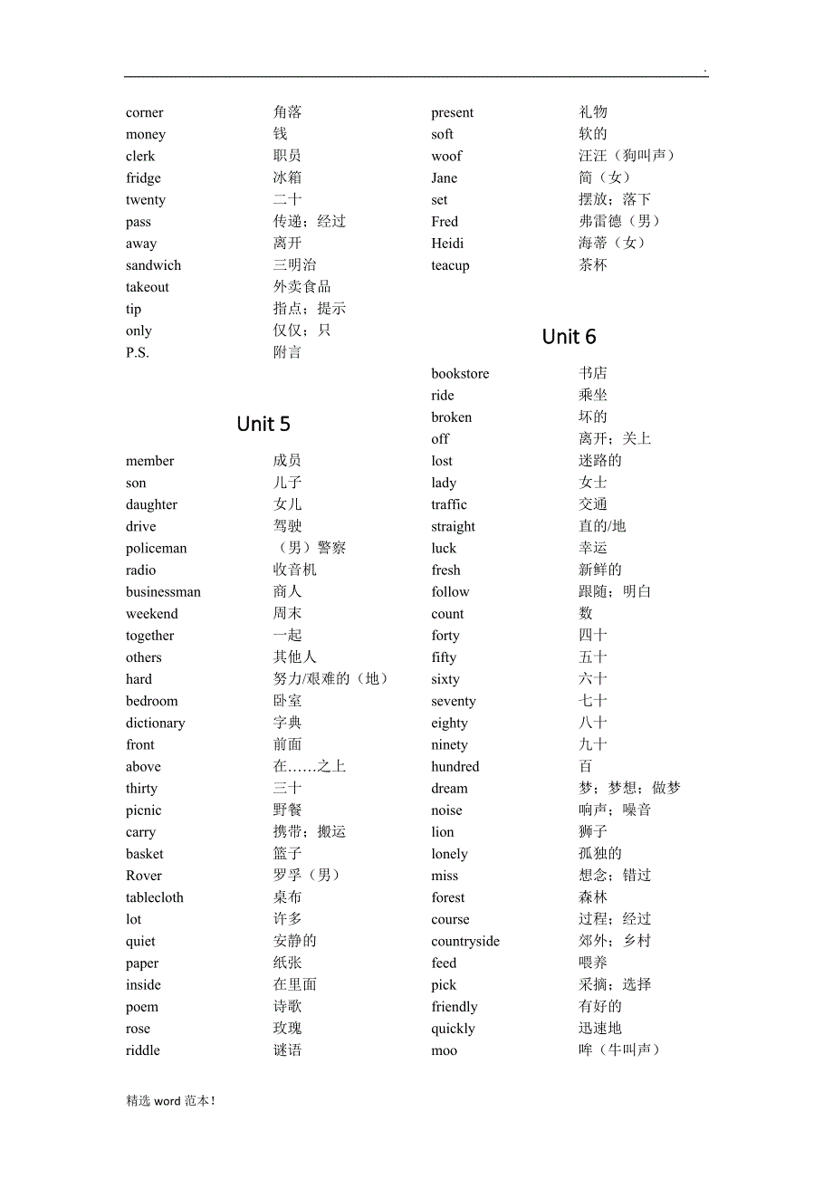 冀教版初中英语单词表最新版.doc_第4页
