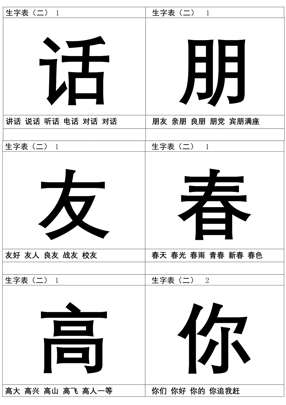 生字表（二）一年级下.doc_第2页