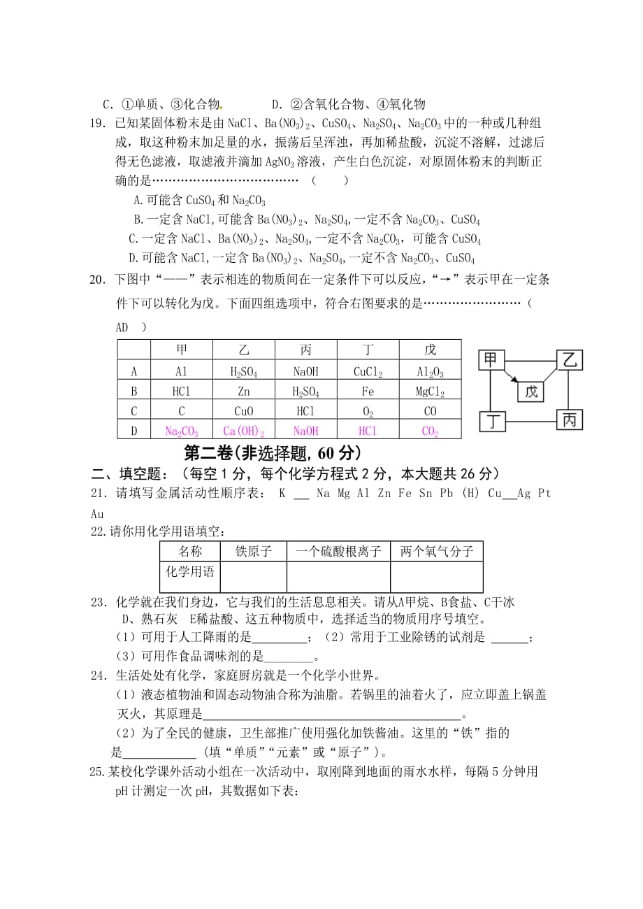 2011年化学中考模拟试卷.doc_第3页