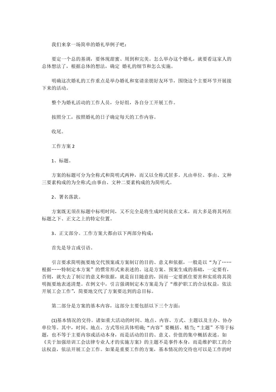 2020年经典标准的企业工作方案范文_第2页