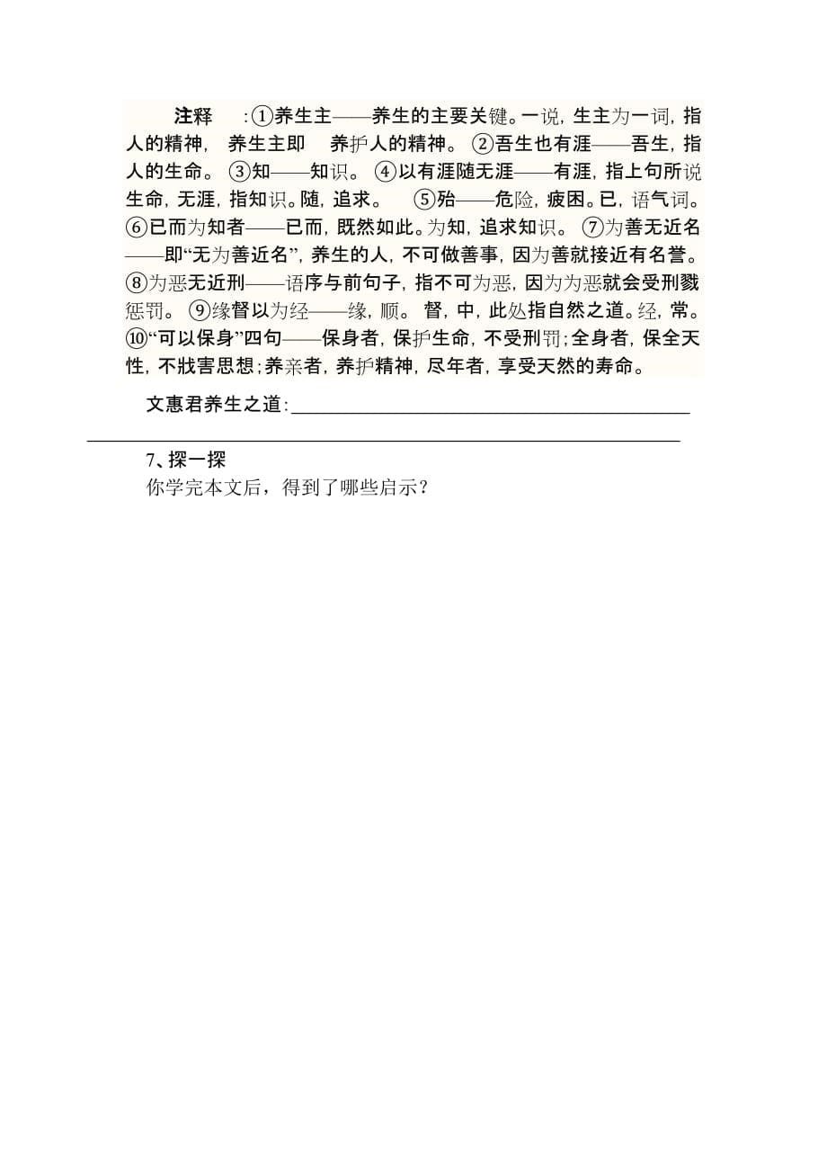 《庖丁解牛》教案导学案.doc_第5页