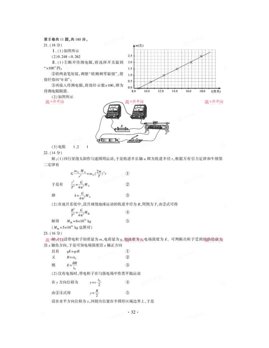 2020年安徽省高考理综答案_第2页