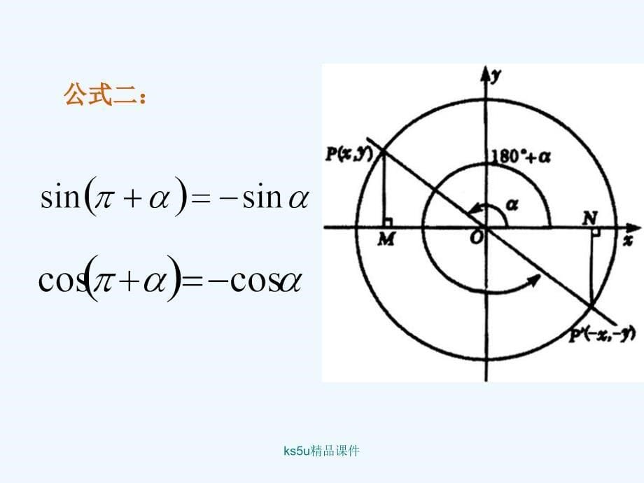 新疆鄯善县第二中学人教A高中数学必修四课件：1.3《三角函数的诱导公式（一）》课件_第5页