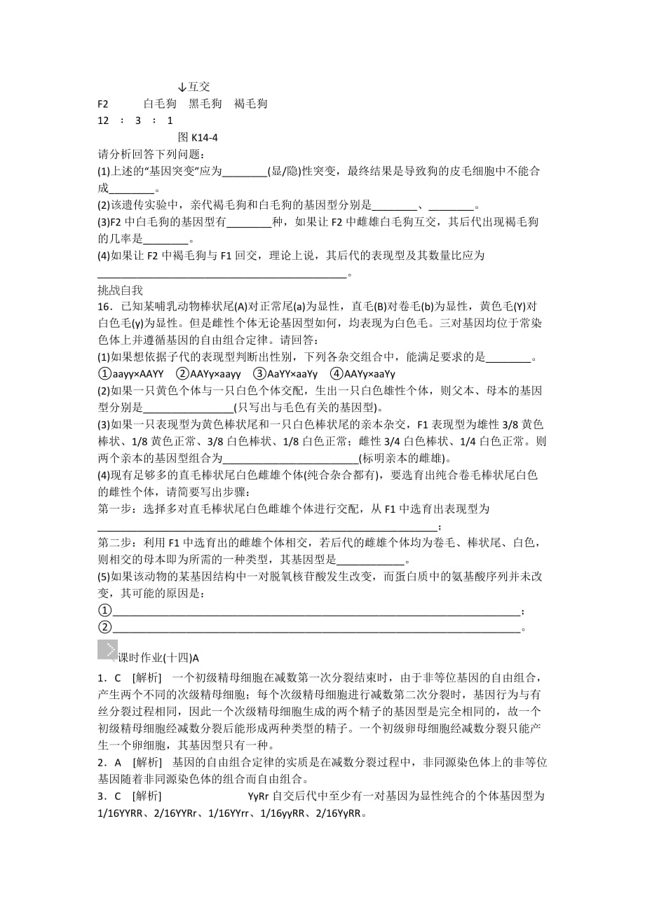 高中生物练习孟德尔的豌豆杂交实验A.doc_第4页