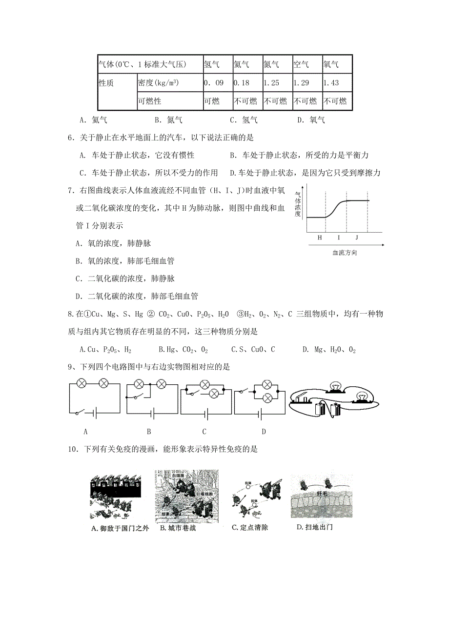 宁波市北仑区2011年中考科学模拟试题及答案（浙教版）.doc_第2页