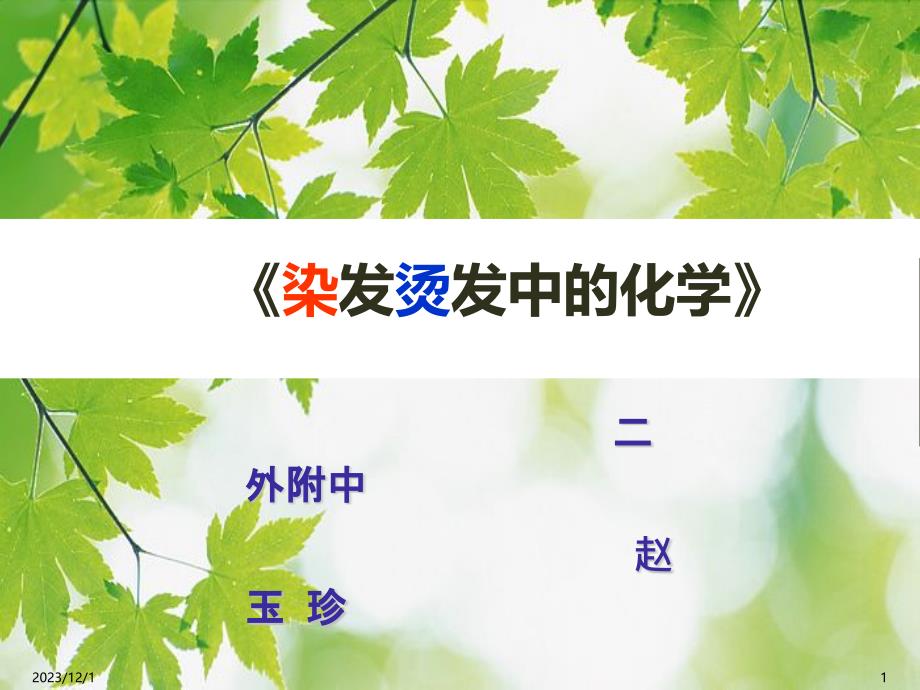 烫发染发中的化学_PPT课件.ppt_第1页