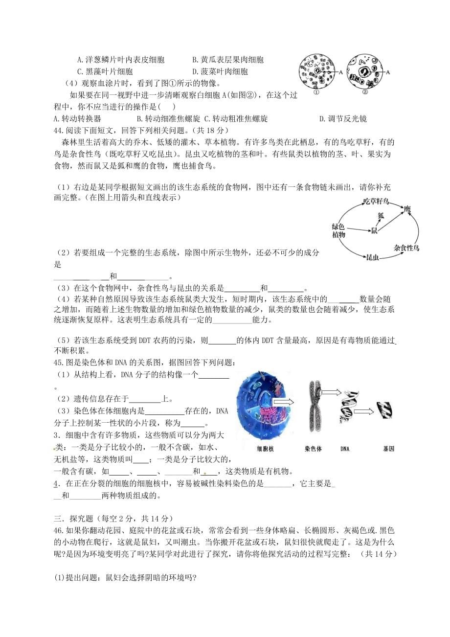 初一生物上学期月考题.doc_第5页