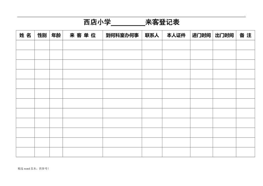 门卫来客登记表.doc_第1页