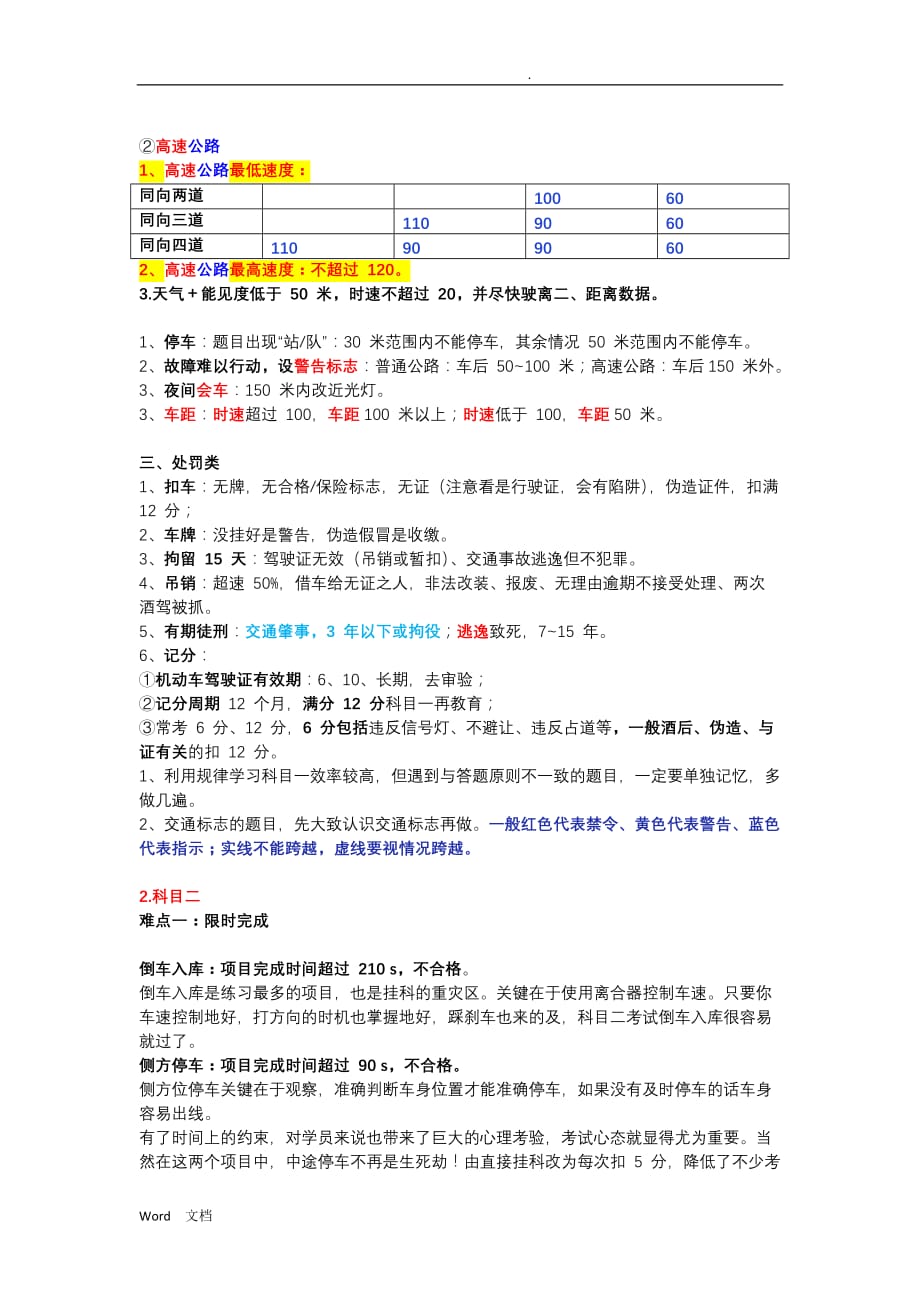 2019驾考新规各科目考试内部资料_第2页